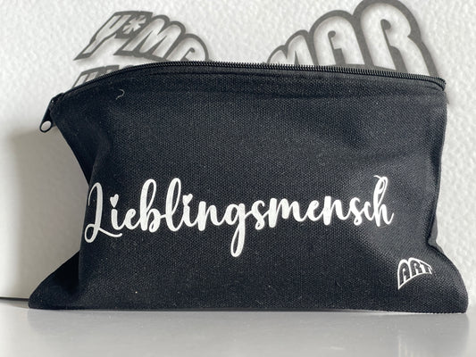 Lieblingsmensch - Canvas Kosmetiktasche - Vintage Style Makeup Organizer Bag