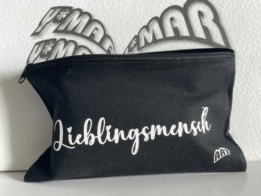 Lieblingsmensch - Canvas Kosmetiktasche - Vintage Style Makeup Organizer Bag